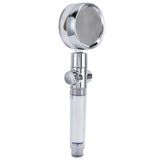 Turbocharged Fan Shower Head Handheld Propeller Driven 360° Rotation G1/2 Thread Detachable for Water SavingGold - Rear View