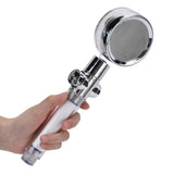 Turbocharged Fan Shower Head Handheld Propeller Driven 360° Rotation G1/2 Thread Detachable for Water SavingGold