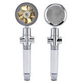 Turbocharged Fan Shower Head Handheld Propeller Driven 360° Rotation G1/2 Thread Detachable for Water SavingGold