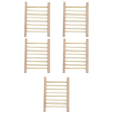 5pcs Bamboo Soap Dish Waterproof Antislip Wooden Bar Soap Holder for Shower Bathroom Kitchen - Top-Down View