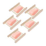5pcs Bamboo Soap Dish Waterproof Antislip Wooden Bar Soap Holder for Shower Bathroom Kitchen - Extra Image