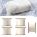 5pcs Bamboo Soap Dish Waterproof Antislip Wooden Bar Soap Holder for Shower Bathroom Kitchen - Extra Image
