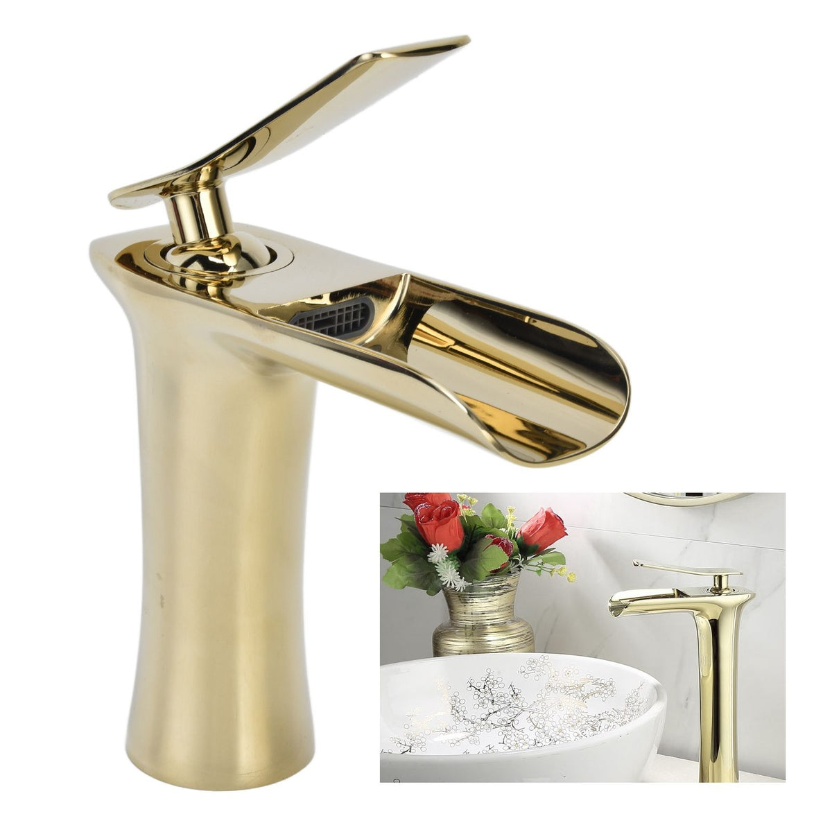 G1/2 Water Faucet Brass Modern Sink Bath Single Handle One Hole Bathroom Lavatory Wash Basin Mixer Tap