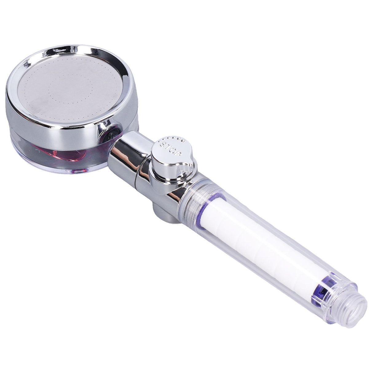 G1/2 High Pressure Fan Shower Head with Pause Switch 360 Degree Rotation Handheld Filter Detachable Shower SprayerRed