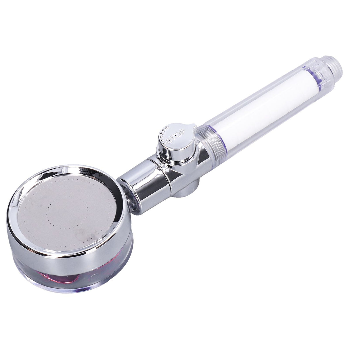 G1/2 High Pressure Fan Shower Head with Pause Switch 360 Degree Rotation Handheld Filter Detachable Shower SprayerRed