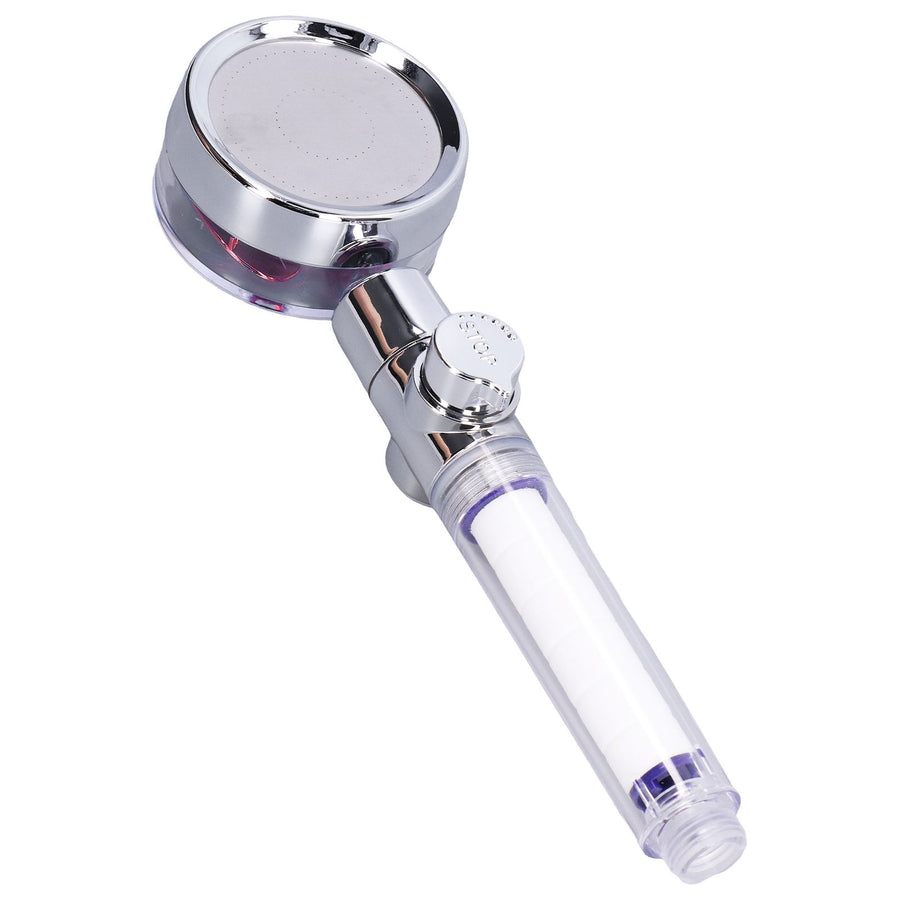 G1/2 High Pressure Fan Shower Head with Pause Switch 360 Degree Rotation Handheld Filter Detachable Shower SprayerRed