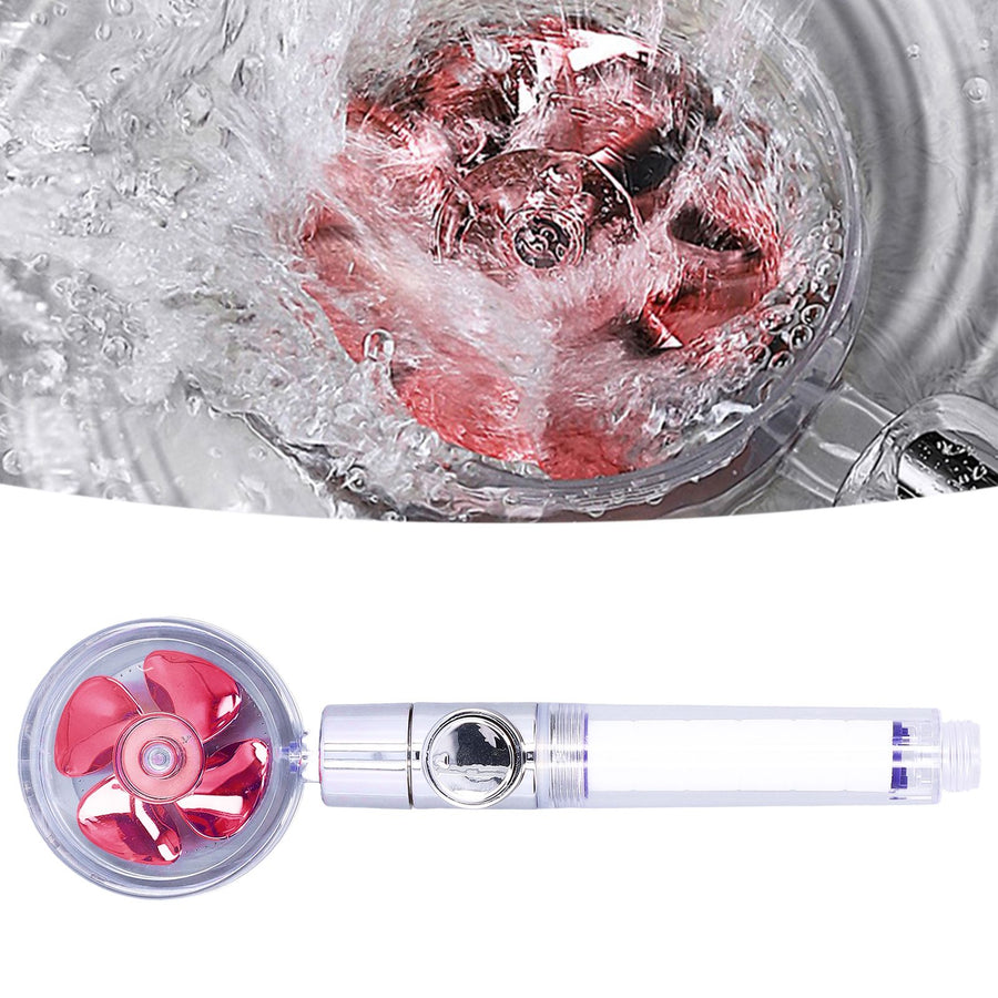 G1/2 High Pressure Fan Shower Head with Pause Switch 360 Degree Rotation Handheld Filter Detachable Shower SprayerRed