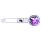 G1/2 High Pressure Fan Shower Head with Pause Switch 360 Degree Rotation Handheld Filter Detachable Shower SprayerPurple - Side View