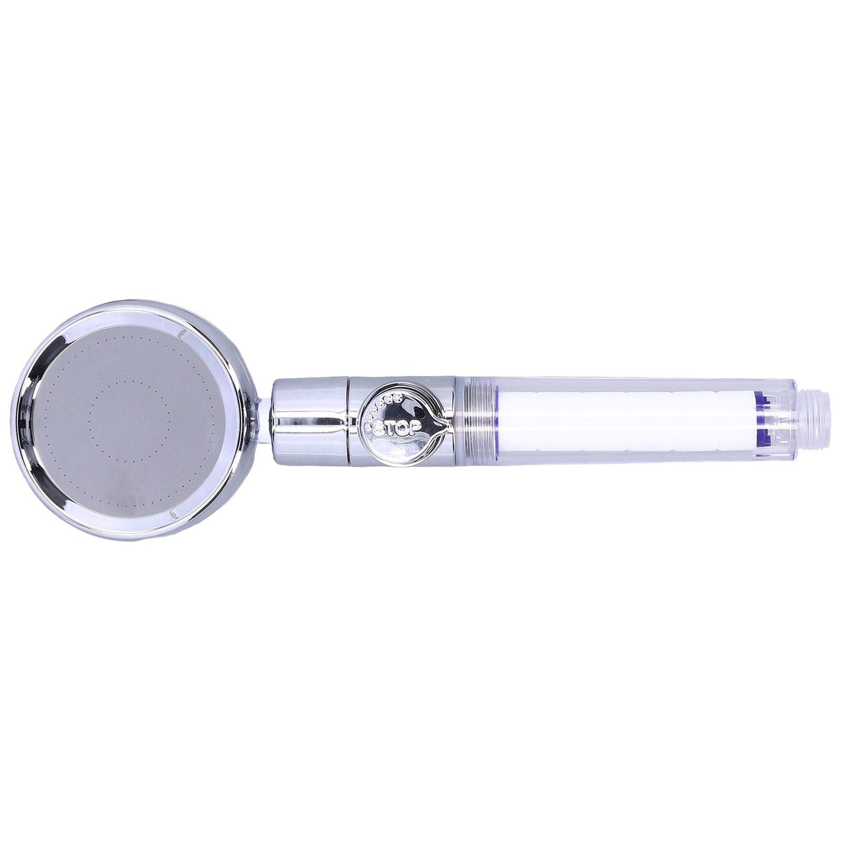 G1/2 High Pressure Fan Shower Head with Pause Switch 360 Degree Rotation Handheld Filter Detachable Shower SprayerPurple