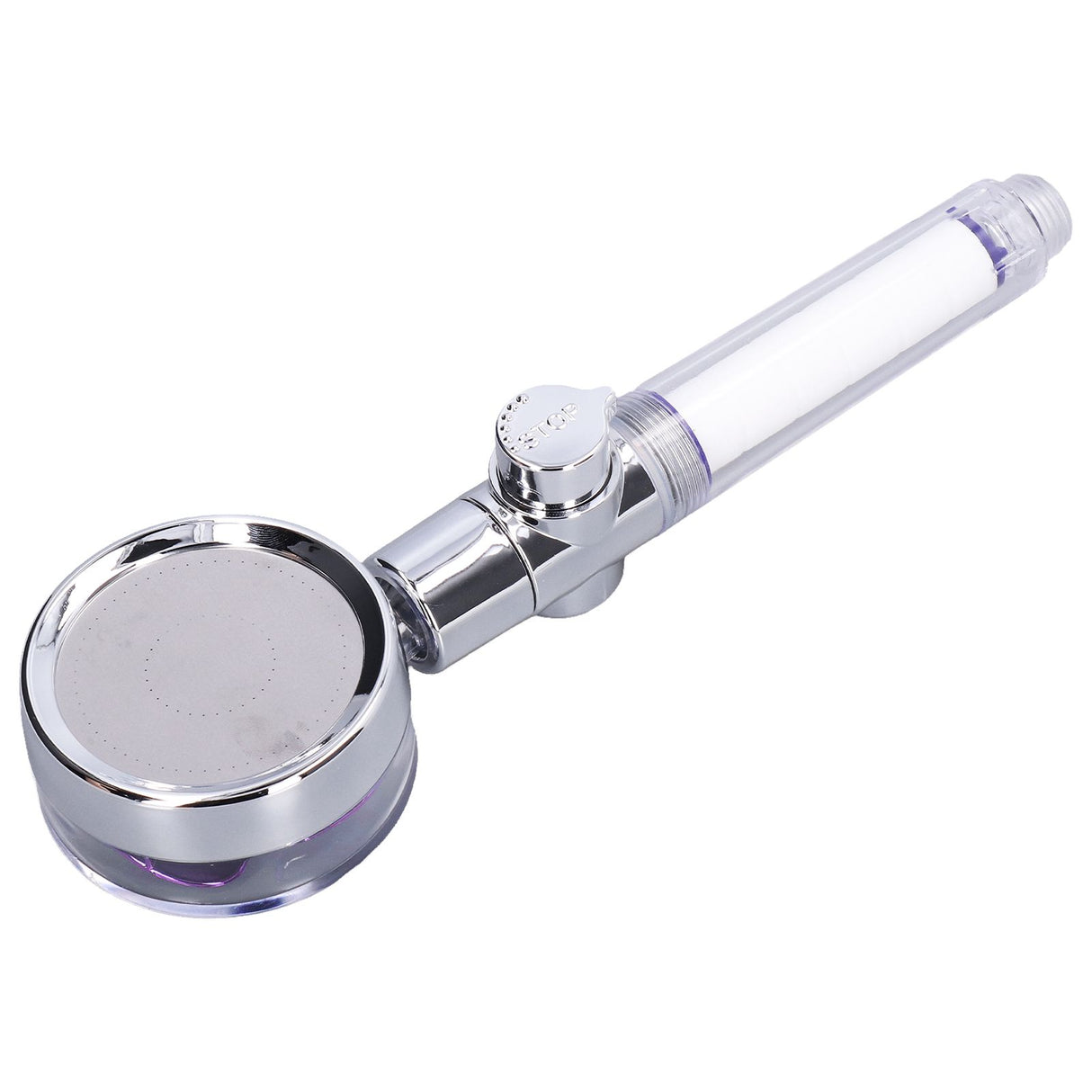 G1/2 High Pressure Fan Shower Head with Pause Switch 360 Degree Rotation Handheld Filter Detachable Shower SprayerPurple