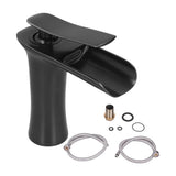 G1/2 Sink Faucet Copper Waterfall Water Tap Black Bathroom Basin Hot Cold Faucet for Kitchen Toilet