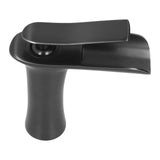 G1/2 Sink Faucet Copper Waterfall Water Tap Black Bathroom Basin Hot Cold Faucet for Kitchen Toilet