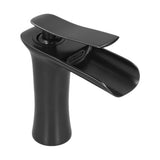 G1/2 Sink Faucet Copper Waterfall Water Tap Black Bathroom Basin Hot Cold Faucet for Kitchen Toilet