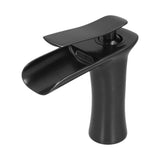 G1/2 Sink Faucet Copper Waterfall Water Tap Black Bathroom Basin Hot Cold Faucet for Kitchen Toilet