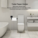 Stainless Steel Toilet Paper Holder Corrosion Resistance Tissue Rack for Bathroom Kitchen (Black)