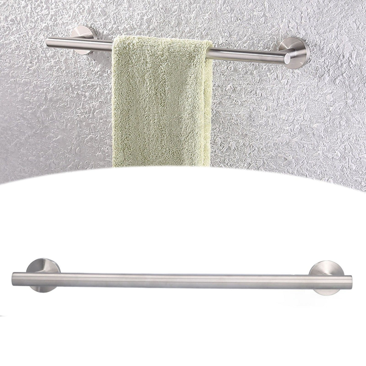 Wall Mounted Towel Bar Multifunctional 304 Stainless Steel Towel Rack for Bathroom Kitchen Laundry 45cm/17.7in