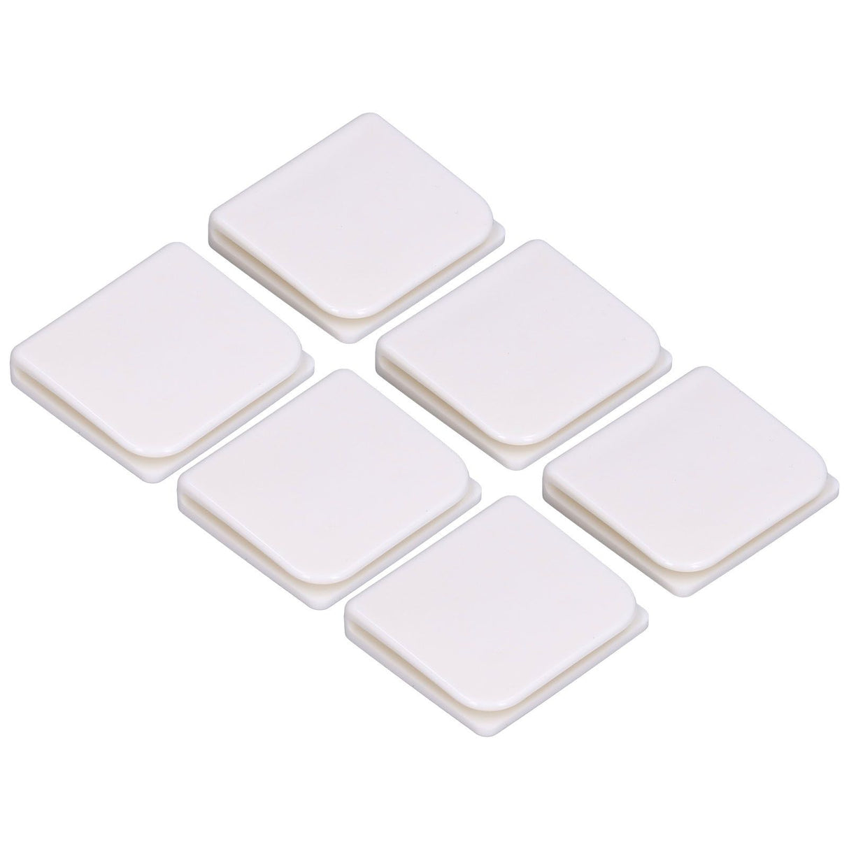 6Pcs/Set Shower Splash Curtain Clips White Self Adhesive 4.5x5cm for Home Bathroom Bedroom Living Room Kitchen