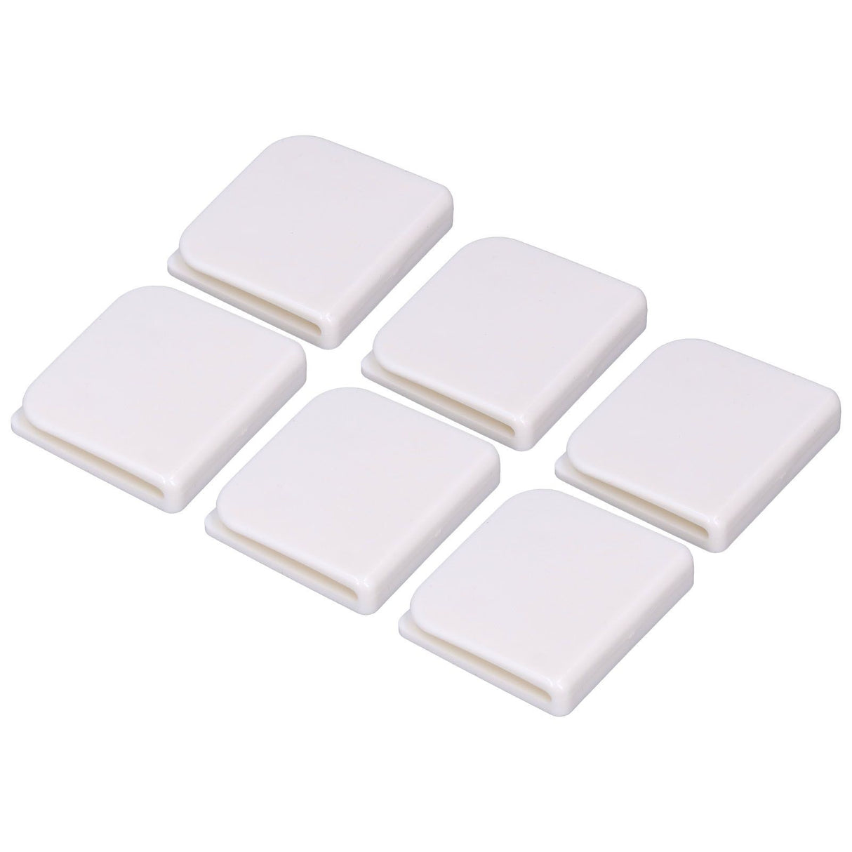 6Pcs/Set Shower Splash Curtain Clips White Self Adhesive 4.5x5cm for Home Bathroom Bedroom Living Room Kitchen