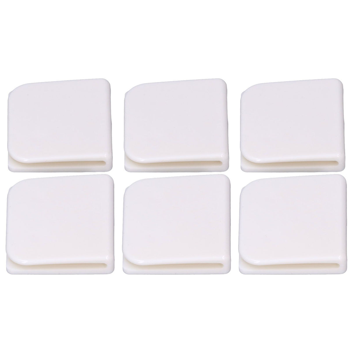 6Pcs/Set Shower Splash Curtain Clips White Self Adhesive 4.5x5cm for Home Bathroom Bedroom Living Room Kitchen