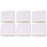 6Pcs/Set Shower Splash Curtain Clips White Self Adhesive 4.5x5cm for Home Bathroom Bedroom Living Room Kitchen - 45-Degree Angle