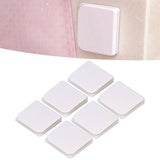 6Pcs/Set Shower Splash Curtain Clips White Self Adhesive 4.5x5cm for Home Bathroom Bedroom Living Room Kitchen - Extra Image