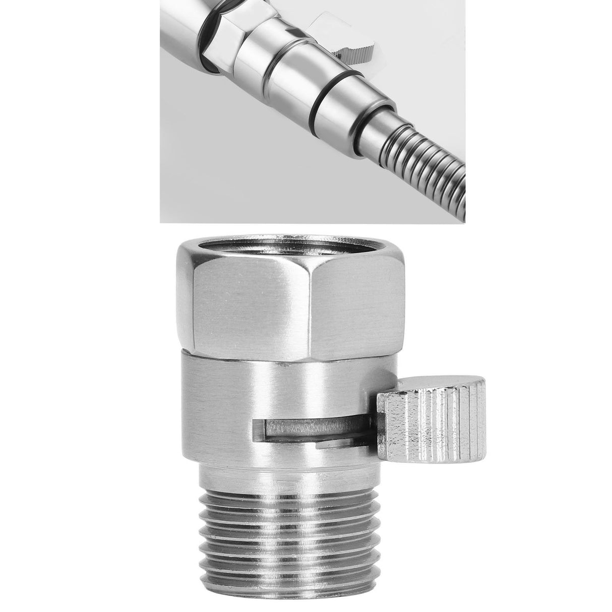G1/2 Shower Head Sprayer Valve Brass Shut Off Valve Silver Water Control Valve for Home Bathroom