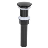 Round Popup Sink Drain Copper Stainless Steel Drain Stopper with Filter Basket Bathroom Accessory for Household - Low Angle