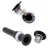 Round Popup Sink Drain Copper Stainless Steel Drain Stopper with Filter Basket Bathroom Accessory for Household