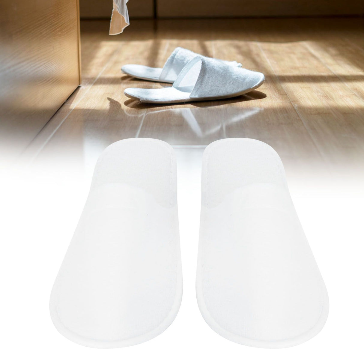 50 Pair White Disposable Slippers Hotel Slippers Anti Slip Spa Centre Travel Slippers for Outdoor Guest Room