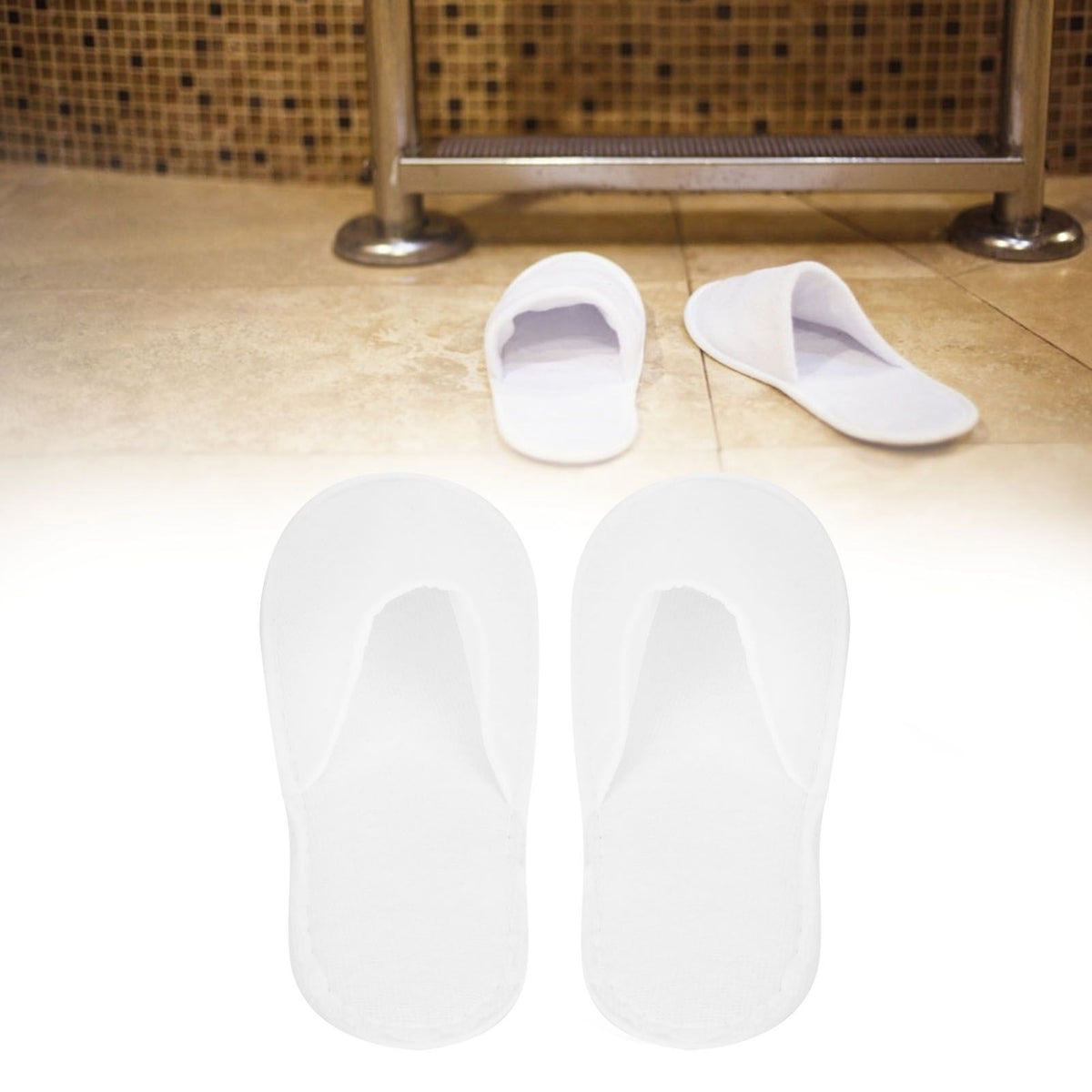 50 Pair White Disposable Slippers Hotel Slippers Anti Slip Spa Centre Travel Slippers for Outdoor Guest Room
