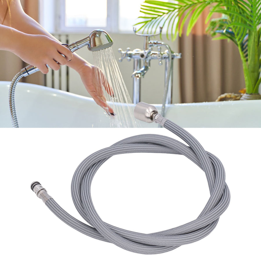 G1/2 1.5m Pull Out Faucet Hose Nylon Braid PVC Flexible Faucet Hose Replacement for Kitchen Bathroom