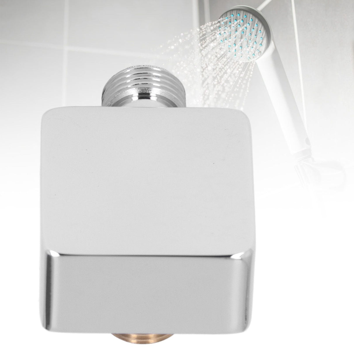 Quadrate Shower Elbow Chrome Finish Wall Mounted G1/2 Full Copper Male Female Universal Wall Elbow for Hand Held Shower