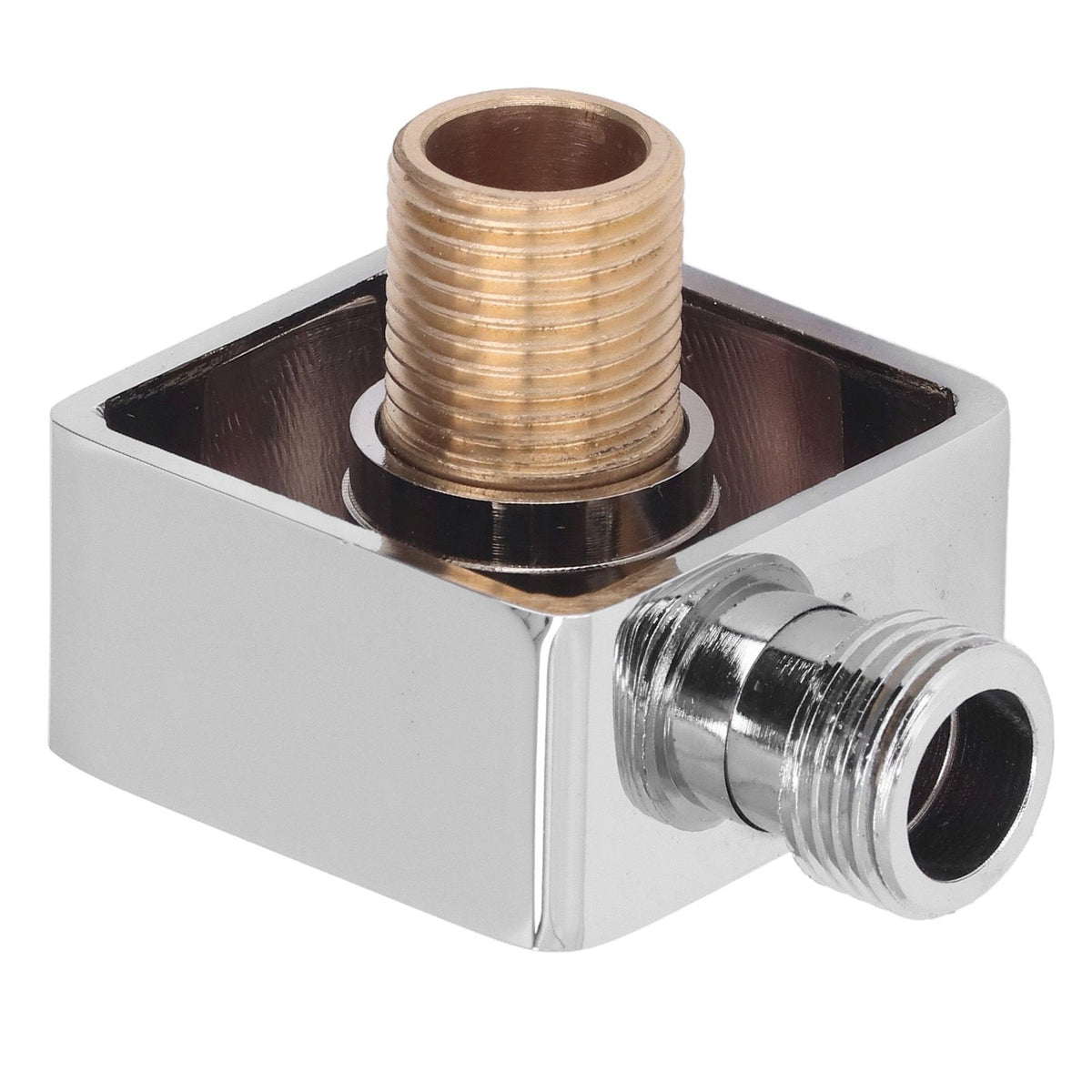 Quadrate Shower Elbow Chrome Finish Wall Mounted G1/2 Full Copper Male Female Universal Wall Elbow for Hand Held Shower