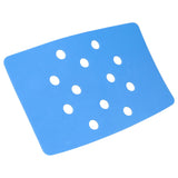 Shower Chair Cushion Paste Fixed Keep Warm EVA Blue Perforation Design Portable Shower Stool Cushion - Top-Down View