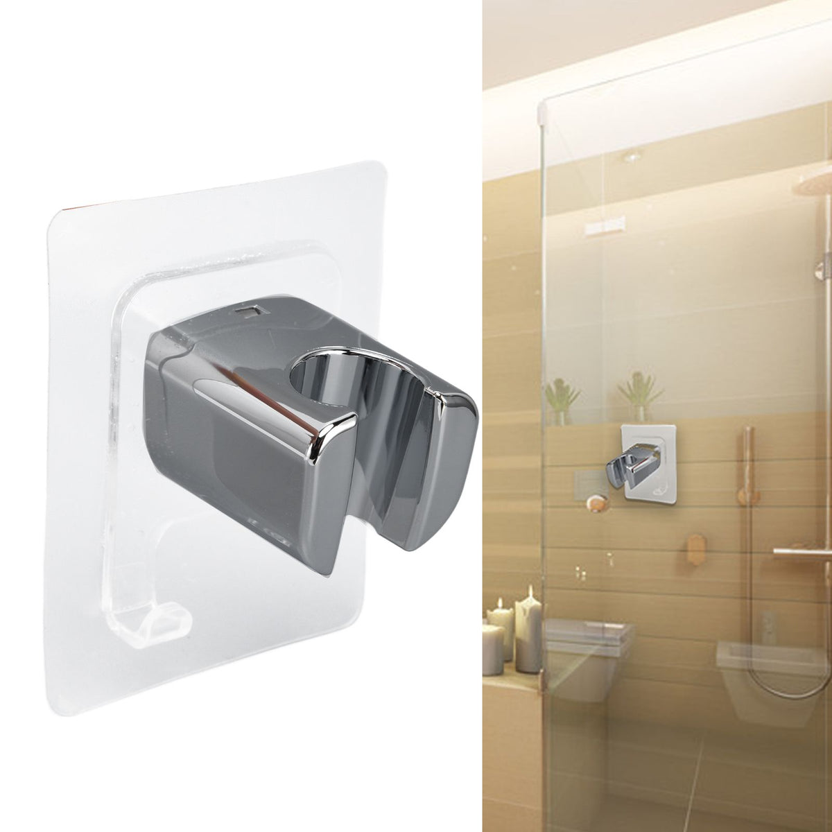 Shower Head Bracket Plastic Adhesive Nail Free Waterproof Bidet Sprayer Holder for Home Hotel Bathroom