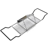 Metal Bathtub Rack Retractable Adjustable Removable Stand Bathroom Caddy Tray Rack for Hotels Bathrooms - Front View