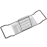 Metal Bathtub Rack Retractable Adjustable Removable Stand Bathroom Caddy Tray Rack for Hotels Bathrooms - Rear View
