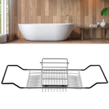 Metal Bathtub Rack Retractable Adjustable Removable Stand Bathroom Caddy Tray Rack for Hotels Bathrooms