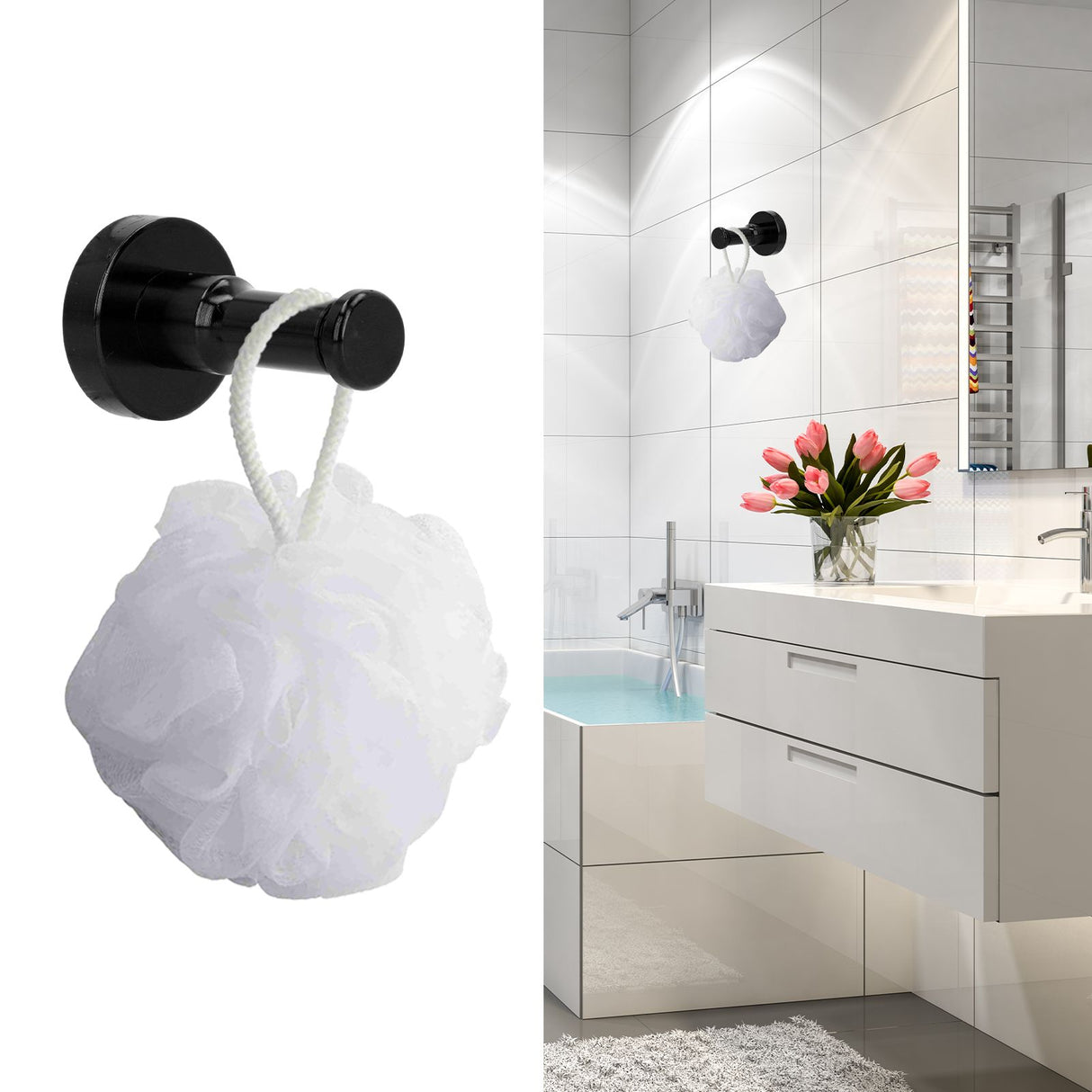Retro Bathroom Hook Aluminum Towel Hook Heavy Duty Wall Coat Hanger for Balcony KitchenBlack