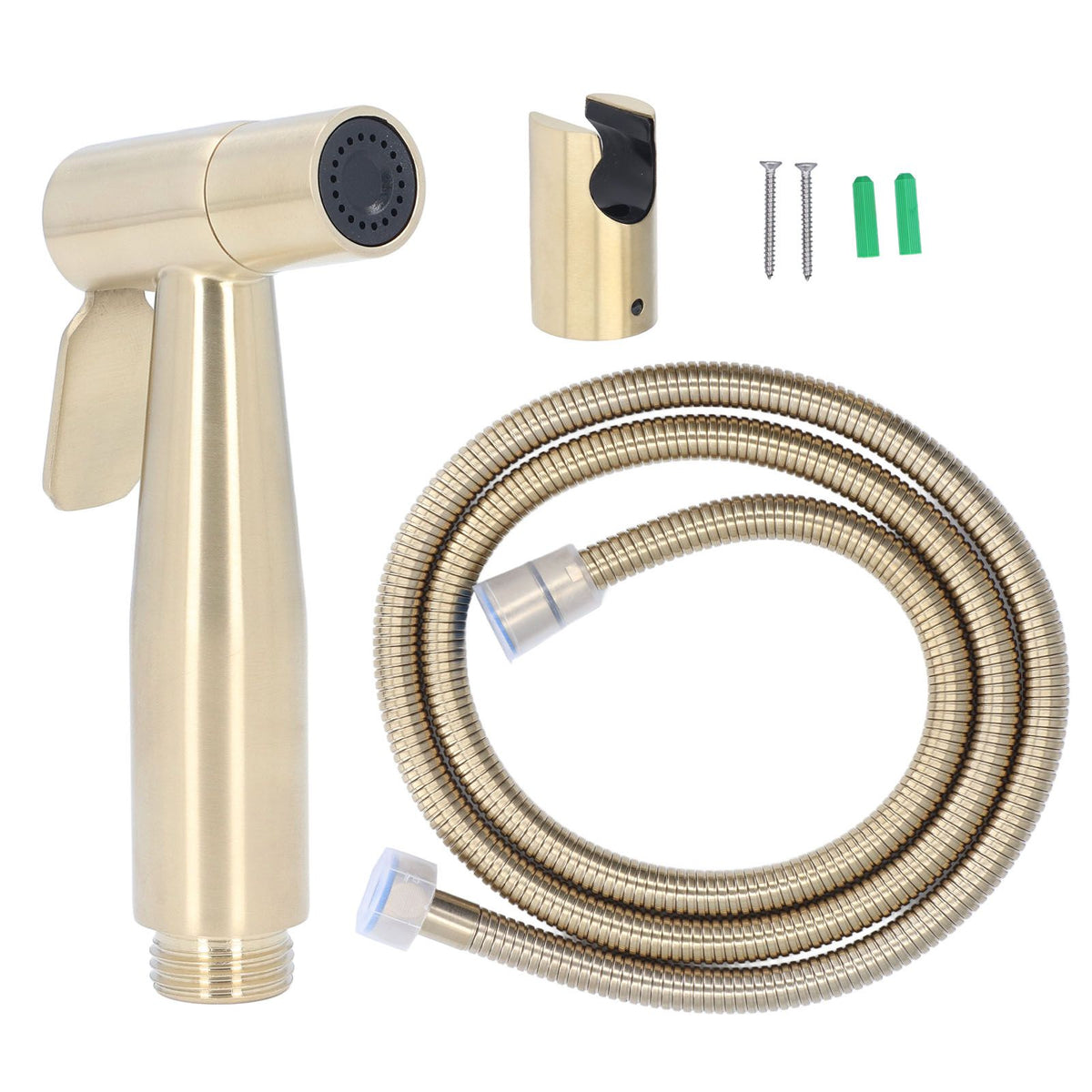 Bidet Sprayer Stainless Steel G1/2 Adjustable Water Pressure Portable Space Saving Easy Installation Handheld Bidet SprayerGold