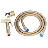 Bidet Sprayer Stainless Steel G1/2 Adjustable Water Pressure Portable Space Saving Easy Installation Handheld Bidet SprayerGold - Front View