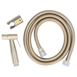 Bidet Sprayer Stainless Steel G1/2 Adjustable Water Pressure Portable Space Saving Easy Installation Handheld Bidet SprayerGold - Side View