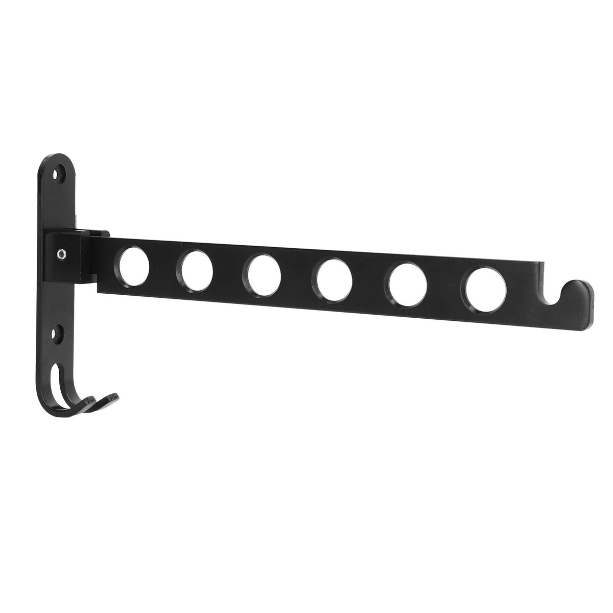 Folding Clothes Hanger Space Saving 90° Collapsible Laundry Drying Rack with 6 Holes Black