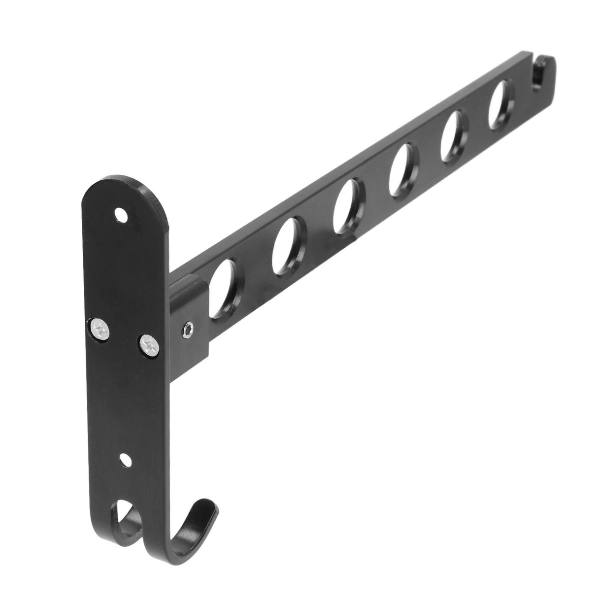 Folding Clothes Hanger Space Saving 90° Collapsible Laundry Drying Rack with 6 Holes Black
