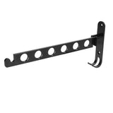 Folding Clothes Hanger Space Saving 90° Collapsible Laundry Drying Rack with 6 Holes Black