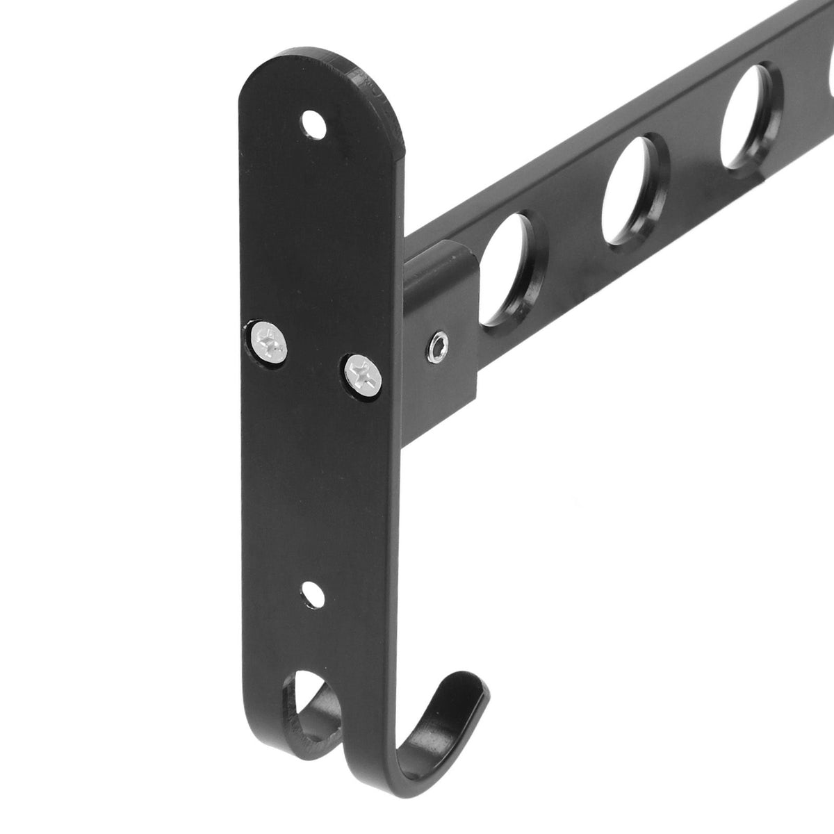 Folding Clothes Hanger Space Saving 90° Collapsible Laundry Drying Rack with 6 Holes Black