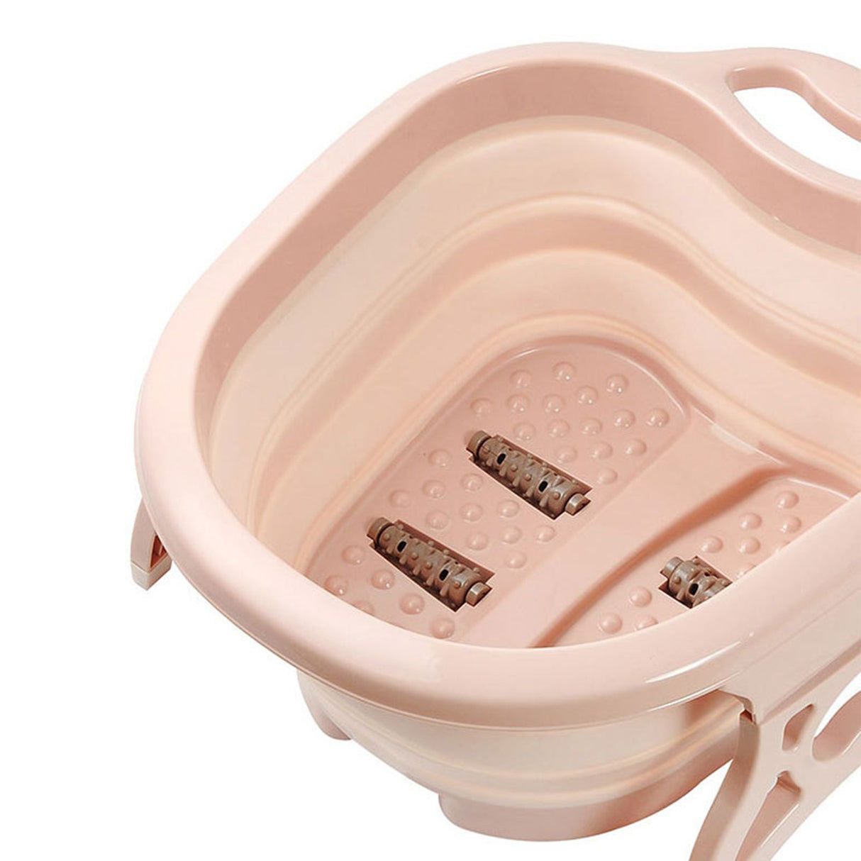 Foot Soaking Bath Basin Foldable Portable Roller Design SPA Massage Bucket for Relieving Feet Pain AchesPink