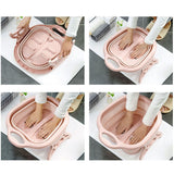 Foot Soaking Bath Basin Foldable Portable Roller Design SPA Massage Bucket for Relieving Feet Pain AchesPink - 45-Degree Angle