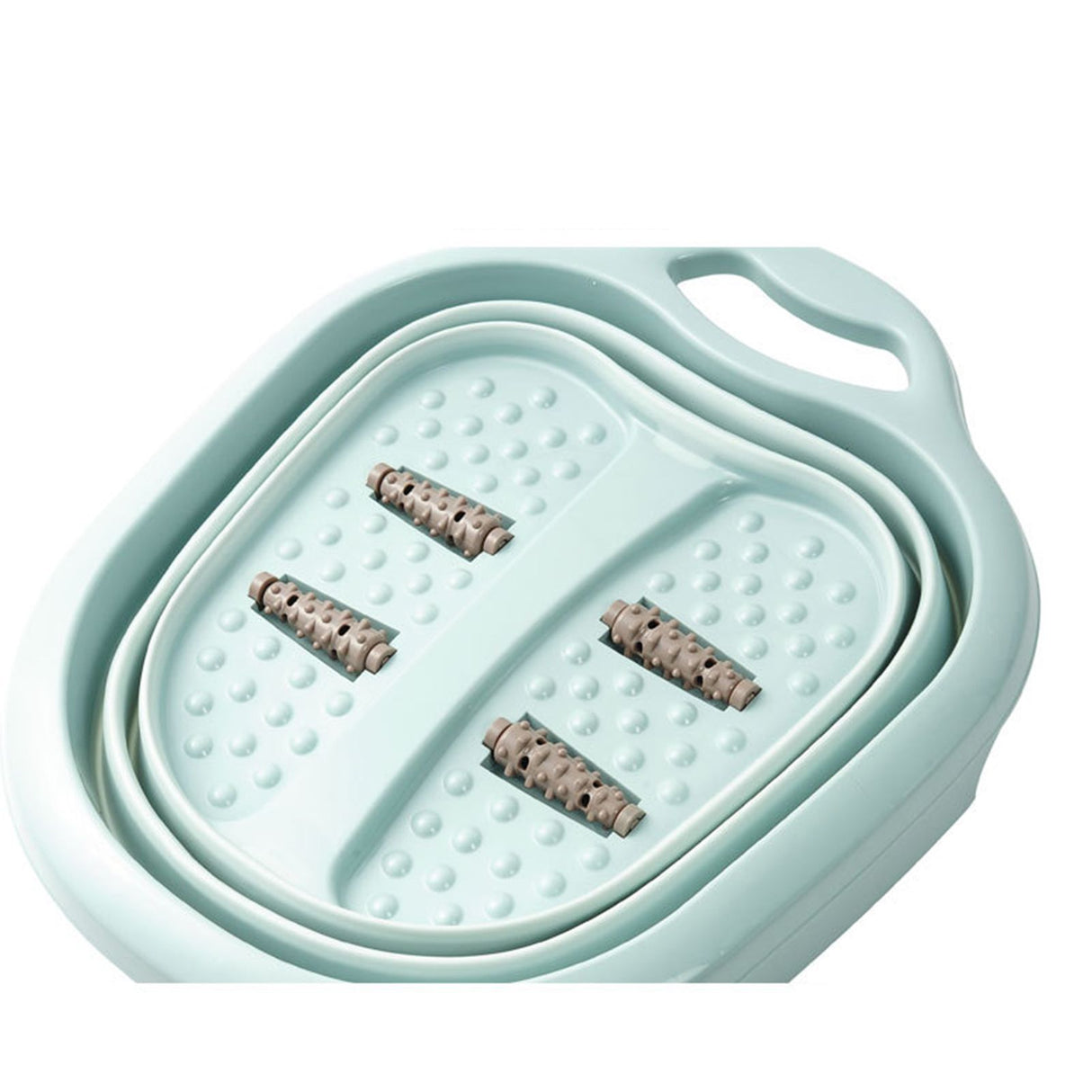 Foot Soaking Bath Basin Foldable Portable Roller Design SPA Massage Bucket for Relieving Feet Pain AchesGreen