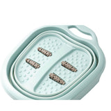 Foot Soaking Bath Basin Foldable Portable Roller Design SPA Massage Bucket for Relieving Feet Pain AchesGreen - Front View